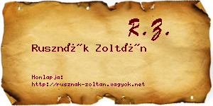 Rusznák Zoltán névjegykártya